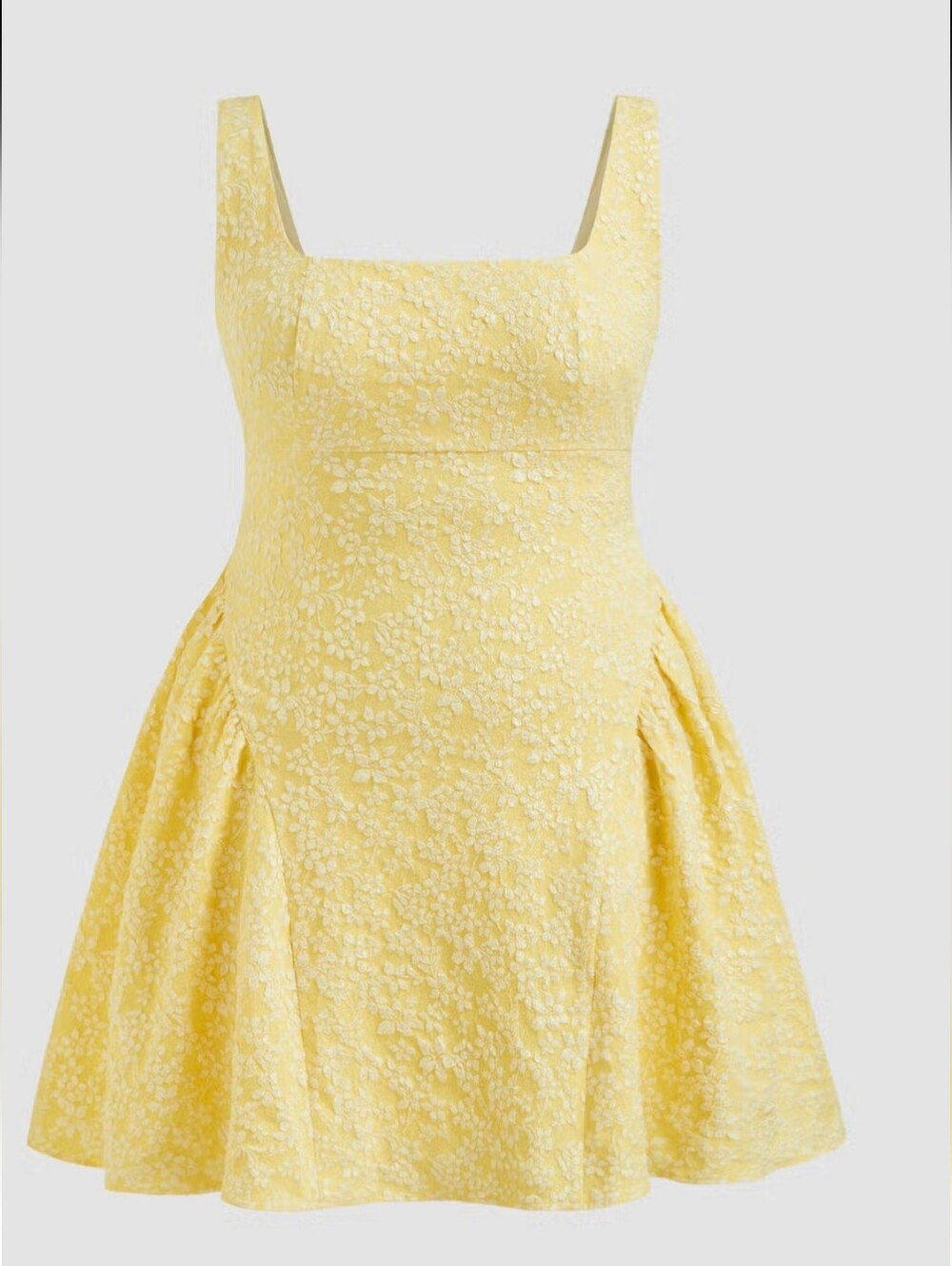 Cider Yellow Floral Jacquard Bow Mini Skirt